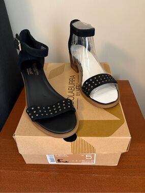UGG Black Studded Ankle Strap Sandals